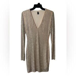 Brielle Heat Stone Mesh Mini Dress